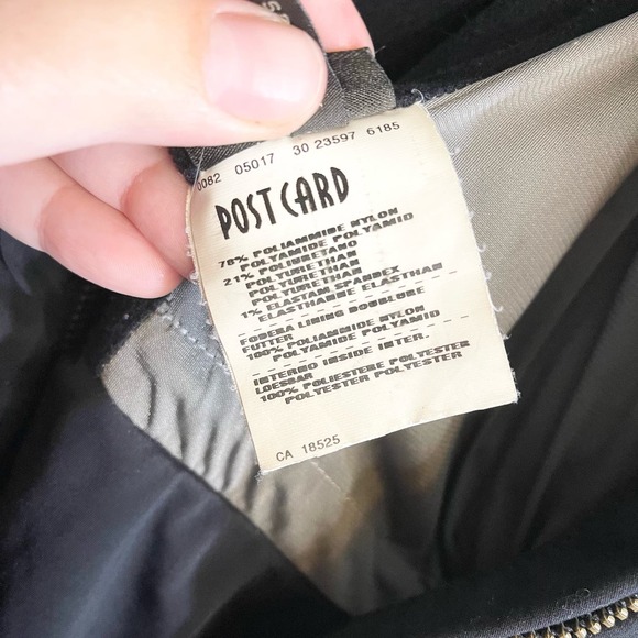 Post Card black Hooded Coat Italian Double Zipper Puffer Jacket Size 4 - Picture 2 of 16